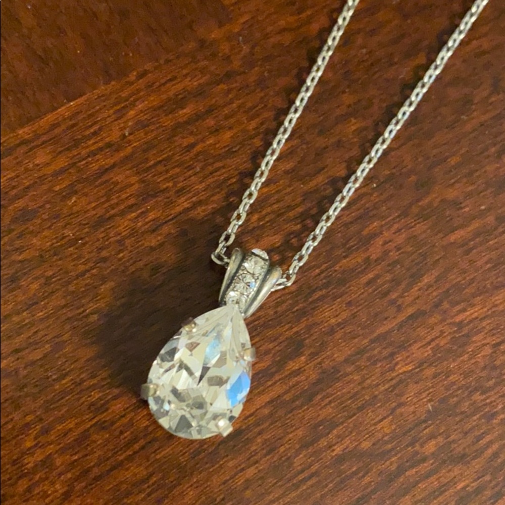 Silver Mariana Necklace With Clear Stone